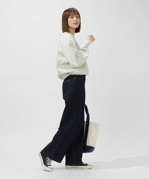 BACK NUMBER（バックナンバー）の「【BACK NUMBER】バギーストレートデニムパンツ（デニムパンツ・レディース・ノンウォッシュ/ライトインディゴブルー・L/S/M/XS）」の8枚目の写真