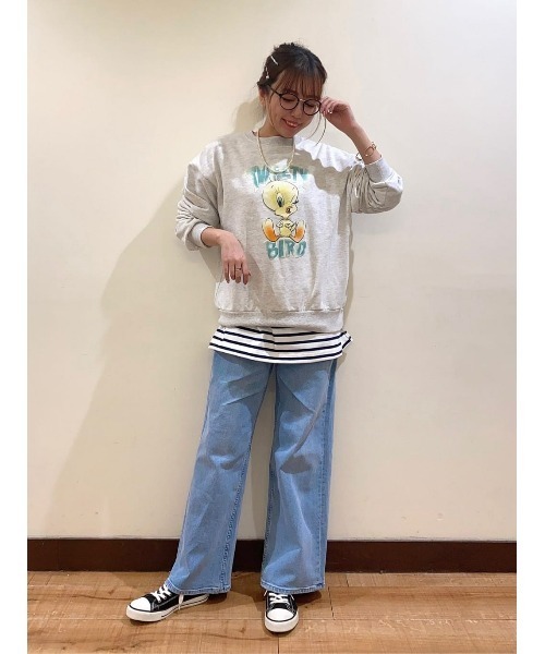 BACK NUMBER（バックナンバー）の「【BACK NUMBER】バギーストレートデニムパンツ（デニムパンツ・レディース・ノンウォッシュ/ライトインディゴブルー・L/S/M/XS）」の19枚目の写真