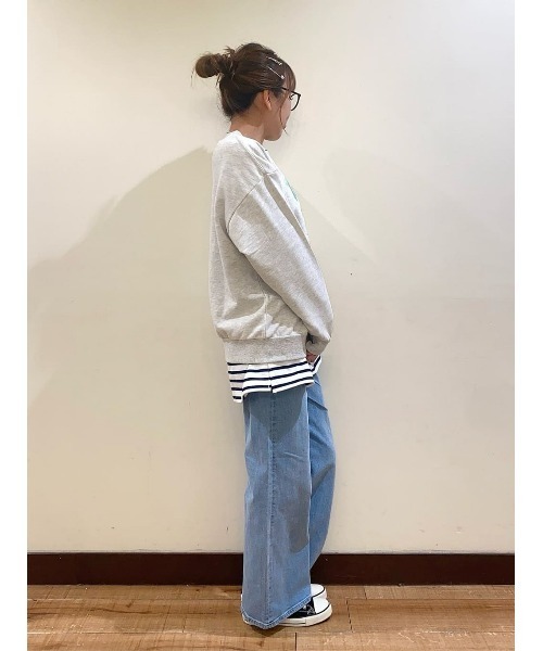BACK NUMBER（バックナンバー）の「【BACK NUMBER】バギーストレートデニムパンツ（デニムパンツ・レディース・ノンウォッシュ/ライトインディゴブルー・L/S/M/XS）」の21枚目の写真