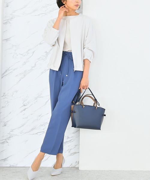 GLACIER lusso(グラシアルッソ)の「8分袖ドルマンブルゾン(ブルゾン・レディース・アイボリー/ブラック/カーキ/グレイッシュベージュ・S/M/L/LL)」の8枚目の写真