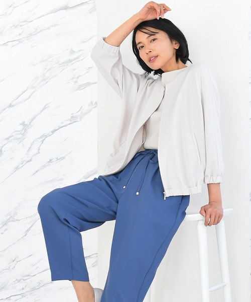 GLACIER lusso(グラシアルッソ)の「8分袖ドルマンブルゾン(ブルゾン・レディース・アイボリー/ブラック/カーキ/グレイッシュベージュ・S/M/L/LL)」の9枚目の写真