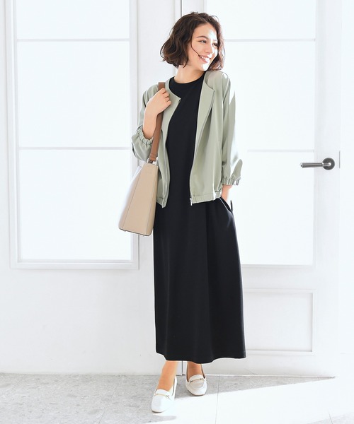 GLACIER lusso(グラシアルッソ)の「8分袖ドルマンブルゾン(ブルゾン・レディース・アイボリー/ブラック/カーキ/グレイッシュベージュ・S/M/L/LL)」の21枚目の写真