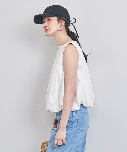 UNITED ARROWS(ユナイテッドアローズ)の「バルーン ノースリーブ ブラウス(シャツ/ブラウス・レディース・ブラック/ホワイト/オリーブ・FREE)」の9枚目の写真