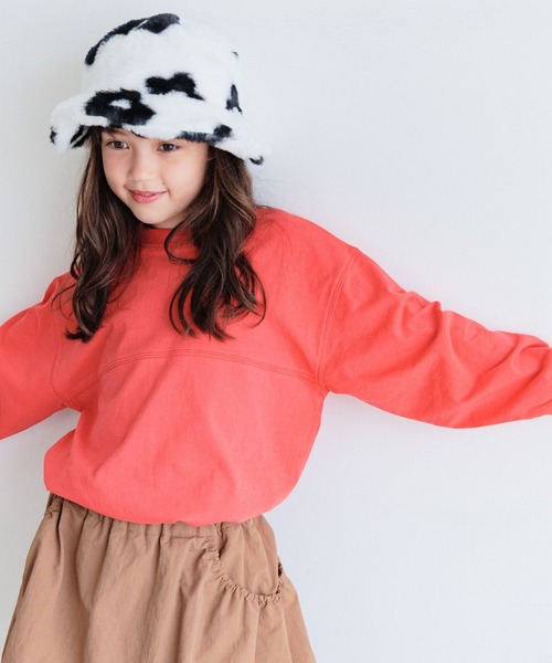 BAYFLOW（ベイフロー）の「[プチプラ★\1791］新色入荷!!ベーシックBIG TEE（KIDS）（Tシャツ/カットソー・キッズ・パープル/オフホワイト/チャコール/ナチュラル/グリーン/ブルー/ブラック/レッド・120cm/130cm/140cm/110cm/150cm）」の8枚目の写真