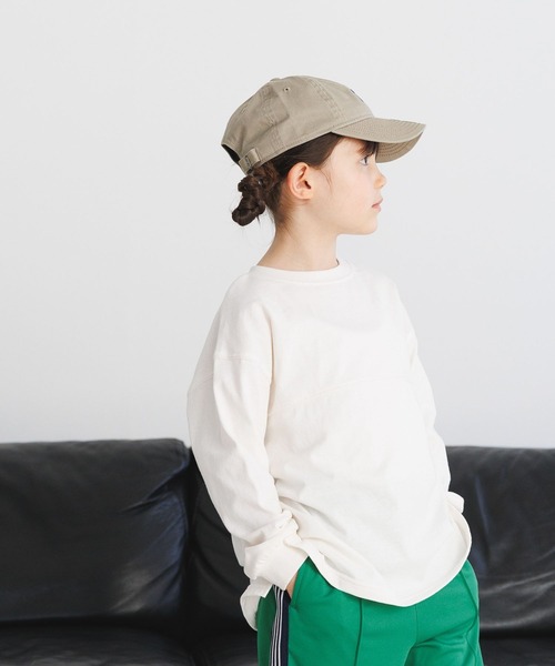 BAYFLOW（ベイフロー）の「[プチプラ★\1791］新色入荷!!ベーシックBIG TEE（KIDS）（Tシャツ/カットソー・キッズ・パープル/オフホワイト/チャコール/ナチュラル/グリーン/ブルー/ブラック/レッド・120cm/130cm/140cm/110cm/150cm）」の2枚目の写真