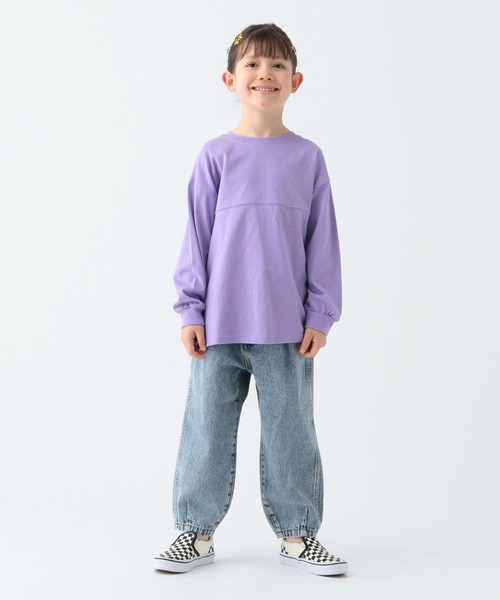 BAYFLOW（ベイフロー）の「[プチプラ★\1791］新色入荷!!ベーシックBIG TEE（KIDS）（Tシャツ/カットソー・キッズ・パープル/オフホワイト/チャコール/ナチュラル/グリーン/ブルー/ブラック/レッド・120cm/130cm/140cm/110cm/150cm）」の14枚目の写真