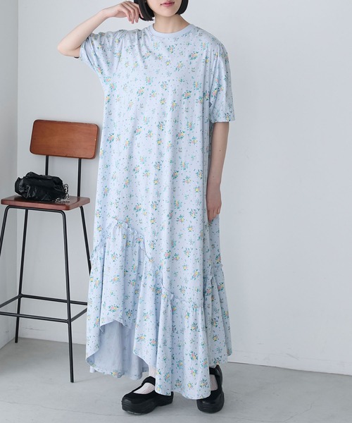 forksy.（フォルクシー）の「【forksy.】フラワープリントフリルワンピース（ワンピース・レディース・ピンク/ブルー/オフホワイト/チャコール・FREE）」の16枚目の写真