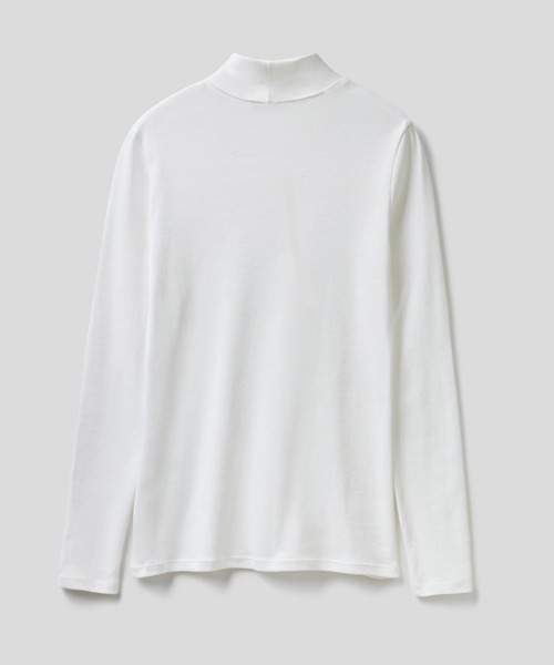 BENETTON (UNITED COLORS OF BENETTON)(ベネトンユナイテッドカラーズオブベネトン)の「ブランドロゴ刺繍入りモックネック長袖カットソー(Tシャツ/カットソー・レディース・ブラック/ネイビー/ホワイト・SMALL/X-SMALL)」の7枚目の写真