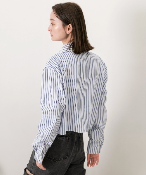 ad thie(アドティエ)の「ポケット付き ストライプ ショート丈シャツ(シャツ/ブラウス・レディース・ホワイト×ブルー/ホワイト×レッド/ホワイト×ネイビー/サックスブルー系・FREE)」の13枚目の写真