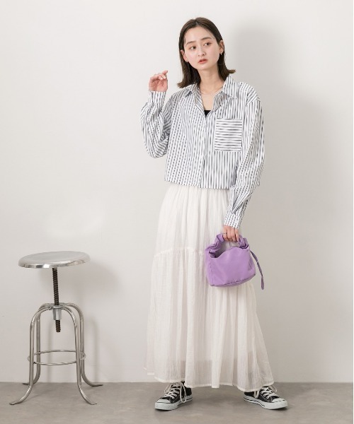 ad thie(アドティエ)の「ポケット付き ストライプ ショート丈シャツ(シャツ/ブラウス・レディース・ホワイト×ブルー/ホワイト×レッド/ホワイト×ネイビー/サックスブルー系・FREE)」の16枚目の写真