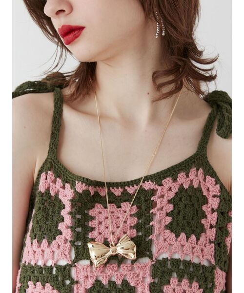 jouetie(ジュエティ)の「リボンネックレス(ネックレス・レディース・ゴールド/シルバー・FREE)」の1枚目の写真