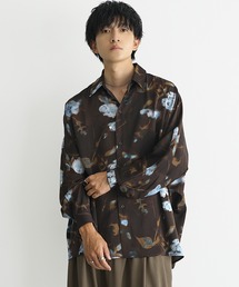 【MinoriTY】 ニュアンス花柄ドルマンシャツ ドルマン シャツ メンズ 総柄 花柄 長袖シャツ メンズ オーバーサイズシャツ ビッグシルエット シャツ ドロップショルダー ラウンド ラウンド 羽織り カジュアルシャツ 大きいサイズ ゆったりサイズ フラワー ボタニカル 韓国 ファッション 秋服 春服 メンズファッション
