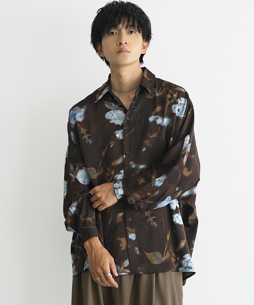 MinoriTY】 ニュアンス花柄ドルマンシャツ ドルマン シャツ メンズ 総