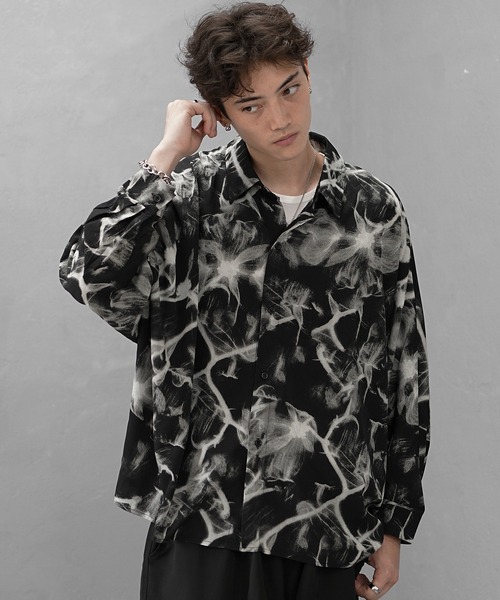 やち＊プロフ必読　すのチルBIG　柄シャツ４点セット　 Man MinoriTY】 ニュアンス花柄ドルマンシャツ ドルマン シャツ メンズ 総