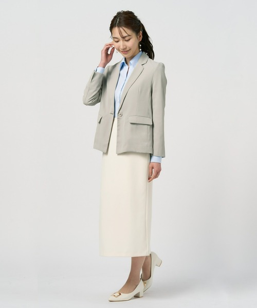 TOKYO SHIRTS(トウキョウシャツ)の「レディスジャケット 長袖シングル(テーラードジャケット・レディース・ライトグリーン/アッシュブラウン・L/M)」の4枚目の写真