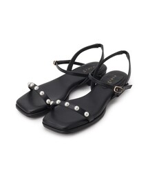 grove | パール調アンクルストラップサンダル(サンダル)