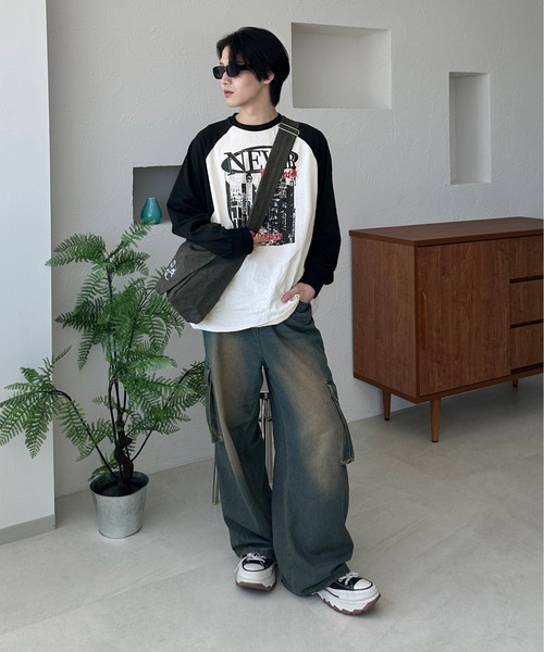 sedacle（セダクル）の「アソートラグランロンT（Tシャツ/カットソー・メンズ・ブルー/チャコールグレー/ブラック/レッド/ブラウン・MEDIUM/SMALL/LARGE）」の12枚目の写真