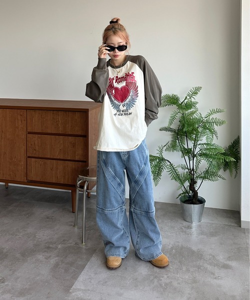 sedacle（セダクル）の「アソートラグランロンT（Tシャツ/カットソー・メンズ・ブルー/チャコールグレー/ブラック/レッド/ブラウン・MEDIUM/SMALL/LARGE）」の16枚目の写真