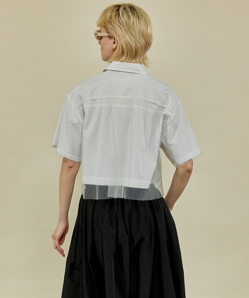 MAISON SPECIAL　シースルーレイヤードチュールシャツ MAISON SPECIAL(メゾンスペシャル)｜See-through Layered Tulle