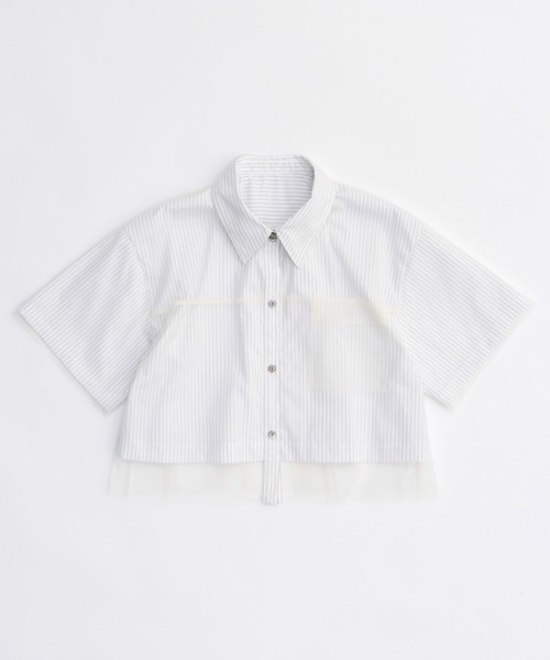 MAISON SPECIAL シースルーレイヤードチュールシャツ MAISON SPECIAL(メゾンスペシャル)｜See-through Layered Tulle