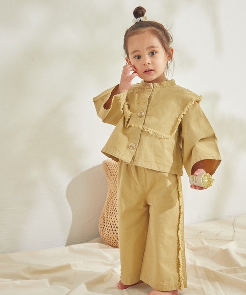 sea and shells by pairmanon(シーアンドシェルズバイペアマノン)の「【sea and shells by pairmanon】フリンジ ビッグカラー セットアップ(その他ベビーウェア・キッズ・ベージュ/アイボリー/イエロー・80/110/90/100)」の3枚目の写真