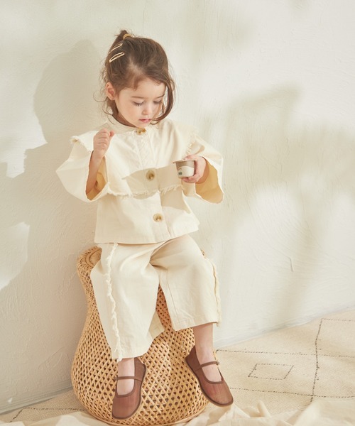 sea and shells by pairmanon(シーアンドシェルズバイペアマノン)の「【sea and shells by pairmanon】フリンジ ビッグカラー セットアップ(その他ベビーウェア・キッズ・ベージュ/アイボリー/イエロー・80/110/90/100)」の7枚目の写真