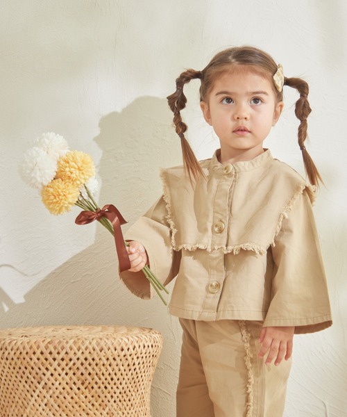 sea and shells by pairmanon(シーアンドシェルズバイペアマノン)の「【sea and shells by pairmanon】フリンジ ビッグカラー セットアップ(その他ベビーウェア・キッズ・ベージュ/アイボリー/イエロー・80/110/90/100)」の12枚目の写真