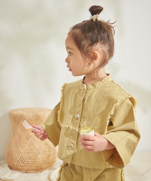 sea and shells by pairmanon(シーアンドシェルズバイペアマノン)の「【sea and shells by pairmanon】フリンジ ビッグカラー セットアップ(その他ベビーウェア・キッズ・ベージュ/アイボリー/イエロー・80/110/90/100)」の14枚目の写真