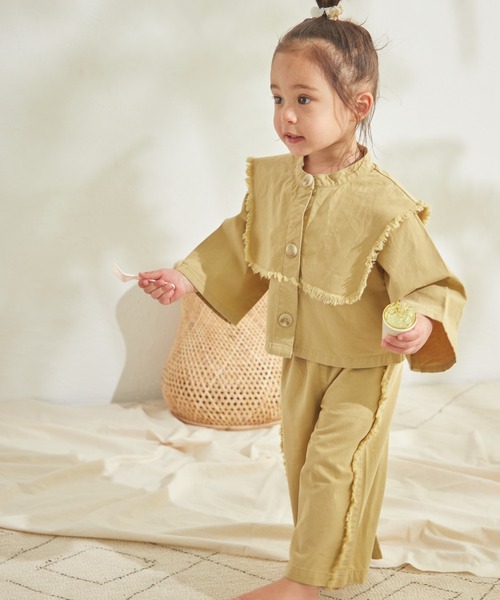 sea and shells by pairmanon(シーアンドシェルズバイペアマノン)の「【sea and shells by pairmanon】フリンジ ビッグカラー セットアップ(その他ベビーウェア・キッズ・ベージュ/アイボリー/イエロー・80/110/90/100)」の20枚目の写真