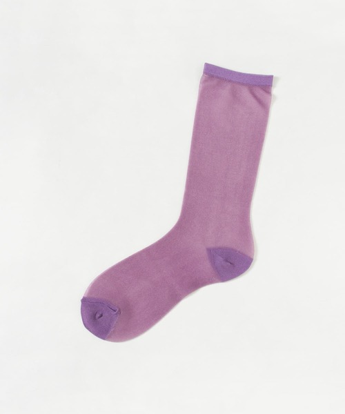 SMELLY（スメリー）の「シアーソックス（ソックス/靴下・レディース・パープル/ブルー/ホワイト・22/24）」の11枚目の写真