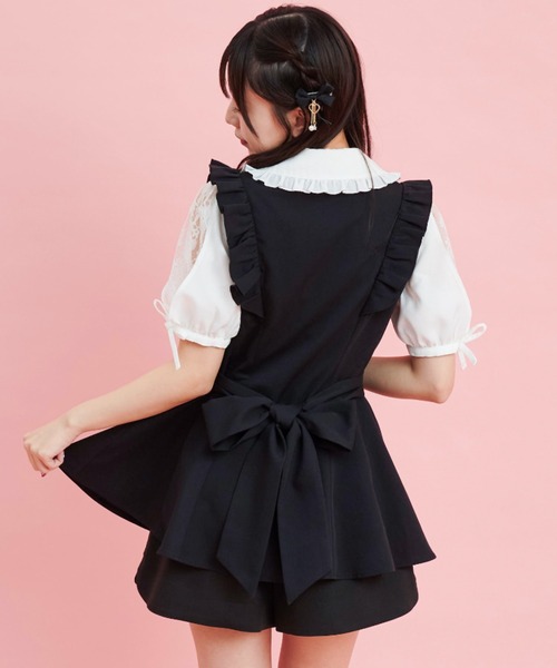 Secret Honey(シークレットハニー)の「スリット袖ヨーク切替セットアップ(セットアップ・レディース・ブラック/ピンク/ブラックミックス/ライトブルー・MEDIUM)」の12枚目の写真