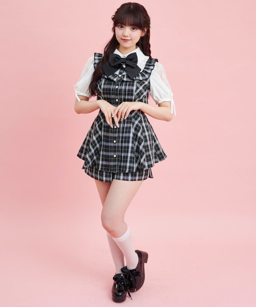 Secret Honey(シークレットハニー)の「スリット袖ヨーク切替セットアップ(セットアップ・レディース・ブラック/ピンク/ブラックミックス/ライトブルー・MEDIUM)」の13枚目の写真