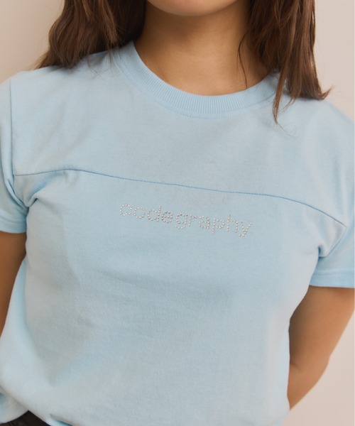 codegraphy（コードグラフィー）の「【日本限定商品】codegraphy rhinestone T-shirt（Tシャツ/カットソー・レディース・ホワイト/チャコールグレー/ブラック/ライトグレー/ライトブルー・FREE）」の5枚目の写真