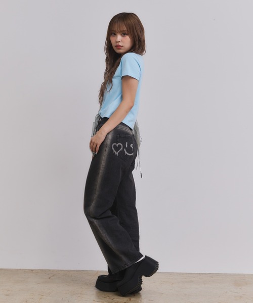 Tシャツ・カットソー codegraphy Women's Square Logo Short Sleeve T-Shirt Charcoal COOLCODE C.GRAPHY Arch Logo SHORT SLEEVE T-Shirt（Tシャツ