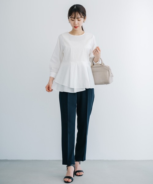 ANNA LUNA(アンナルナ)の「【ANNA LUNA】着るだけでスタイルアップ見えが叶う大人のフェミニンブラウス!(シャツ/ブラウス・レディース・オフホワイト/ブラック・LARGE/MEDIUM)」の3枚目の写真