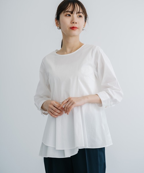 ANNA LUNA(アンナルナ)の「【ANNA LUNA】着るだけでスタイルアップ見えが叶う大人のフェミニンブラウス!(シャツ/ブラウス・レディース・オフホワイト/ブラック・LARGE/MEDIUM)」の4枚目の写真
