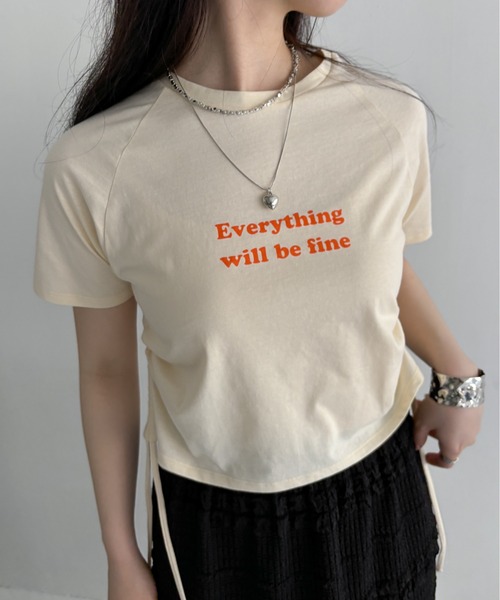 EPIMI E'PIMMY（エピミエピミー）の「ドロストラグランプリントTシャツ（Tシャツ/カットソー・レディース・ホワイト×ネイビー/アイボリー/ネイビー・MEDIUM）」の7枚目の写真