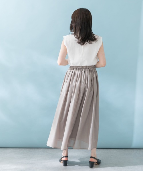 URBAN RESEARCH ROSSO WOMEN(アーバンリサーチ ロッソ)の「チンツギャザーフレアスカート(スカート・レディース・ブラック/ピンク/モカ/ブルー・FREE)」の7枚目の写真