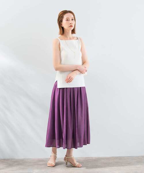 URBAN RESEARCH ROSSO WOMEN(アーバンリサーチ ロッソ)の「チンツギャザーフレアスカート(スカート・レディース・ブラック/ピンク/モカ/ブルー・FREE)」の12枚目の写真