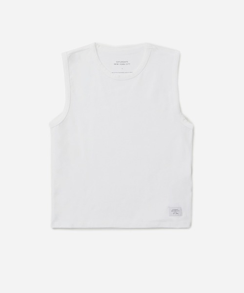 Saturdays NYC(サタデーズ ニューヨークシティ )の「Martha Muscle Tank Top(タンクトップ・レディース・ホワイト/ネイビー/パープル・S/M)」の2枚目の写真