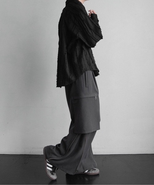 CASPER JOHN（キャスパージョン）の「Various loose shirts -stripe fringe-/バリアスルーズシャツ -ストライプフリンジ-（シャツ/ブラウス・メンズ・レッド/ブラック系その他/カーキ/ブラック/アイボリー・LARGE/MEDIUM/SMALL/X-SMALL）」の15枚目の写真