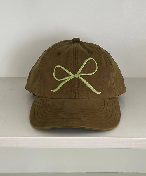 LAFFMO（ラフモ）の「リボン刺繍キャップ（キャップ・レディース・ブラウン/オフホワイト/ブルー/ブラック・F）」の3枚目の写真
