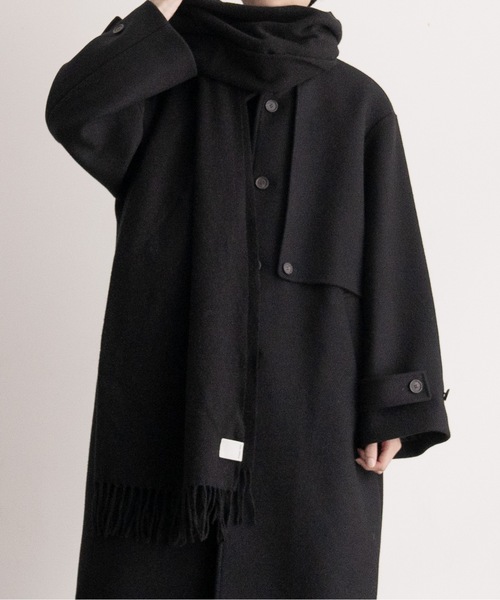 CASPER JOHN（キャスパージョン）の「Lamb wool100% muffler/ラムウール100%マフラー（マフラー・メンズ・ブラック/アイボリー/レッド/ブラウン・FREE）」の2枚目の写真
