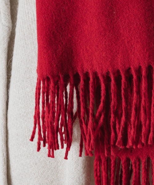 CASPER JOHN（キャスパージョン）の「Lamb wool100% muffler/ラムウール100%マフラー（マフラー・メンズ・ブラック/アイボリー/レッド/ブラウン・FREE）」の16枚目の写真