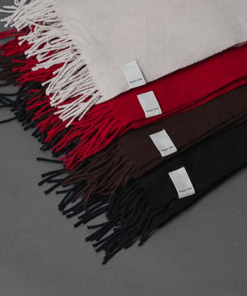CASPER JOHN（キャスパージョン）の「Lamb wool100% muffler/ラムウール100%マフラー（マフラー・メンズ・ブラック/アイボリー/レッド/ブラウン・FREE）」の21枚目の写真