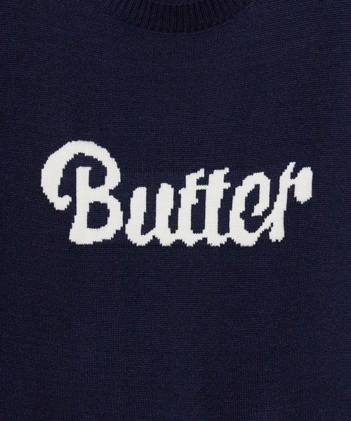 Chick（チック）の「butter ロゴ半袖ニットトップス（ニット/セーター・レディース・ネイビー/ホワイト・FREE）」の18枚目の写真