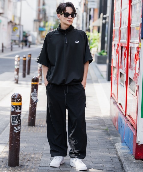 セール】【SIDEWAY STANCE】ワンポイント ハーフジップ 半袖