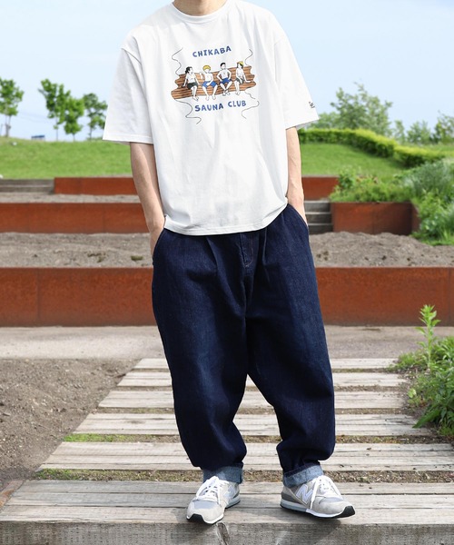 CHIKABA(チカバ)の「【CHIKABA SAUNA CLUB】 バックプリント サウナ 半袖 Tシャツ(Tシャツ/カットソー・メンズ・ホワイト系/ブラック/オートミール/ブラック系/ネイビー/ホワイト/ネイビー系/アイボリー系・LARGE/MEDIUM/X-LARGE)」の10枚目の写真
