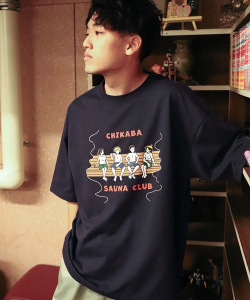 CHIKABA(チカバ)の「【CHIKABA SAUNA CLUB】 バックプリント サウナ 半袖 Tシャツ(Tシャツ/カットソー・メンズ・ホワイト系/ブラック/オートミール/ブラック系/ネイビー/ホワイト/ネイビー系/アイボリー系・LARGE/MEDIUM/X-LARGE)」の19枚目の写真