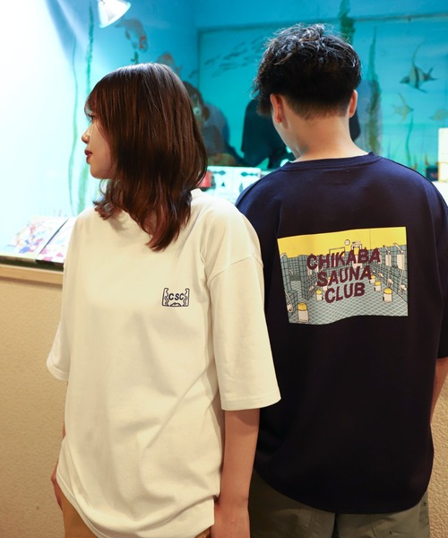 CHIKABA(チカバ)の「【CHIKABA SAUNA CLUB】 バックプリント サウナ 半袖 Tシャツ(Tシャツ/カットソー・メンズ・ホワイト系/ブラック/オートミール/ブラック系/ネイビー/ホワイト/ネイビー系/アイボリー系・LARGE/MEDIUM/X-LARGE)」の11枚目の写真